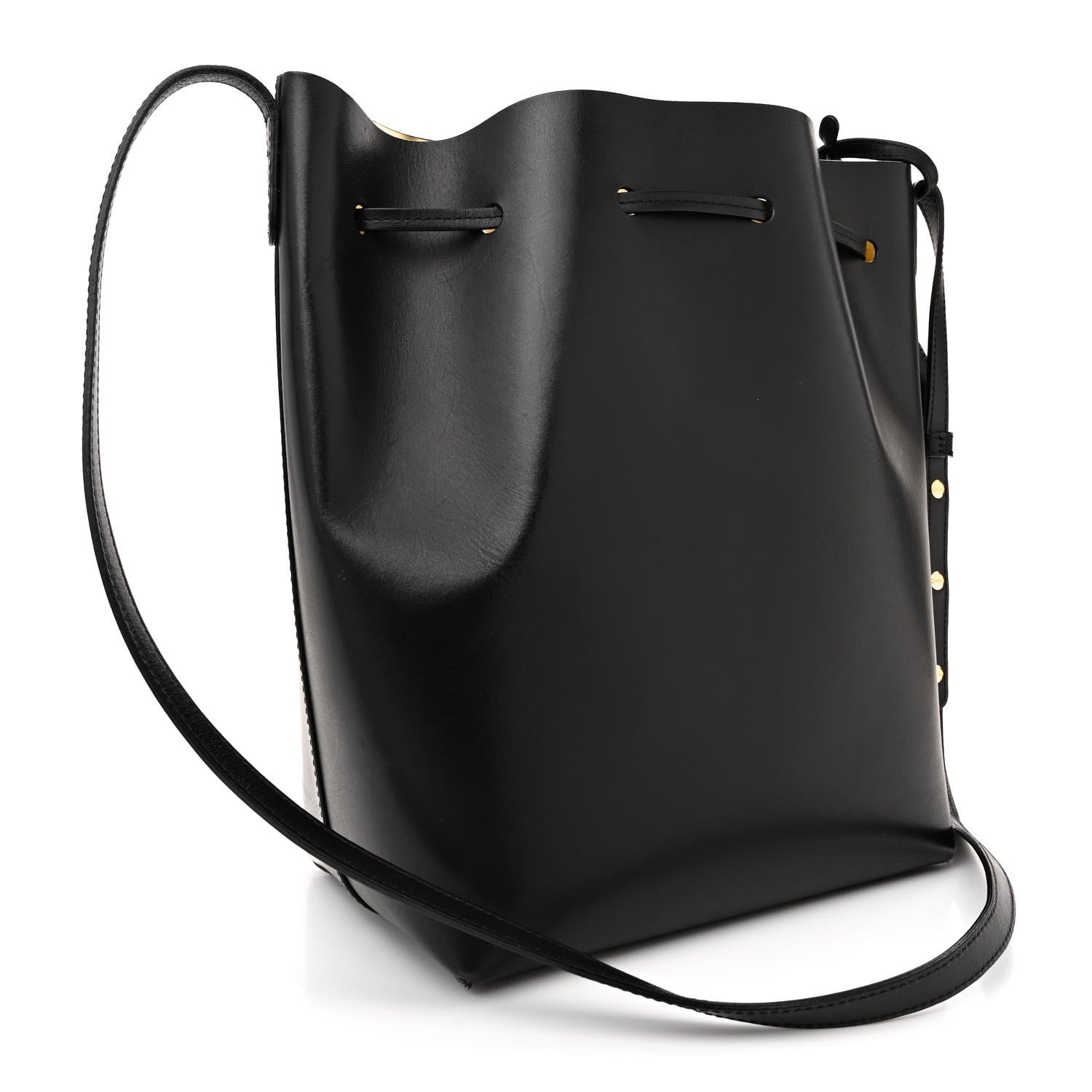 Mansur Gavriel Vegetable Tanned Calfskin Bucket Bag Black Oro 4 of 16