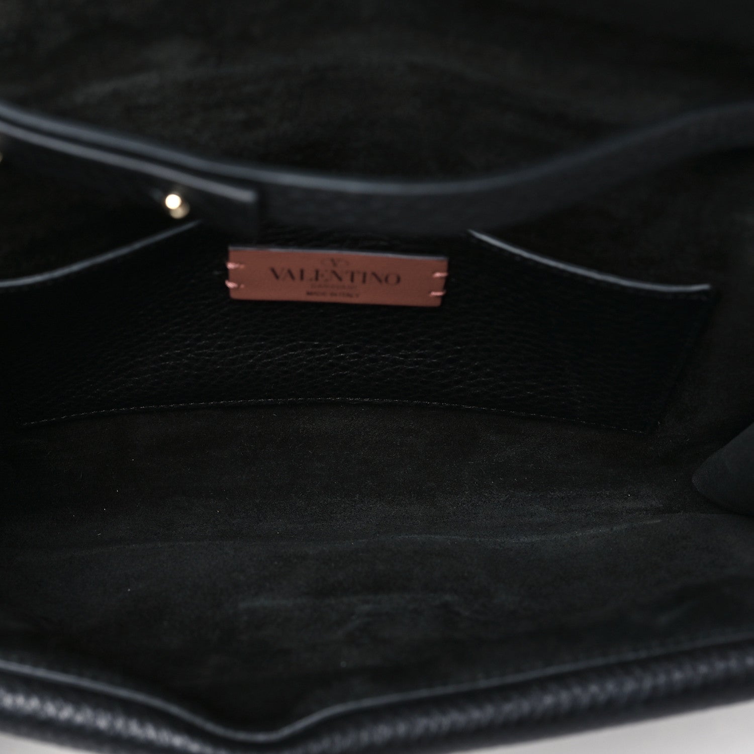 Valentino Garavani Grainy Calfskin Rockstud Double Flap Crossbody Bag Black 5 of 9