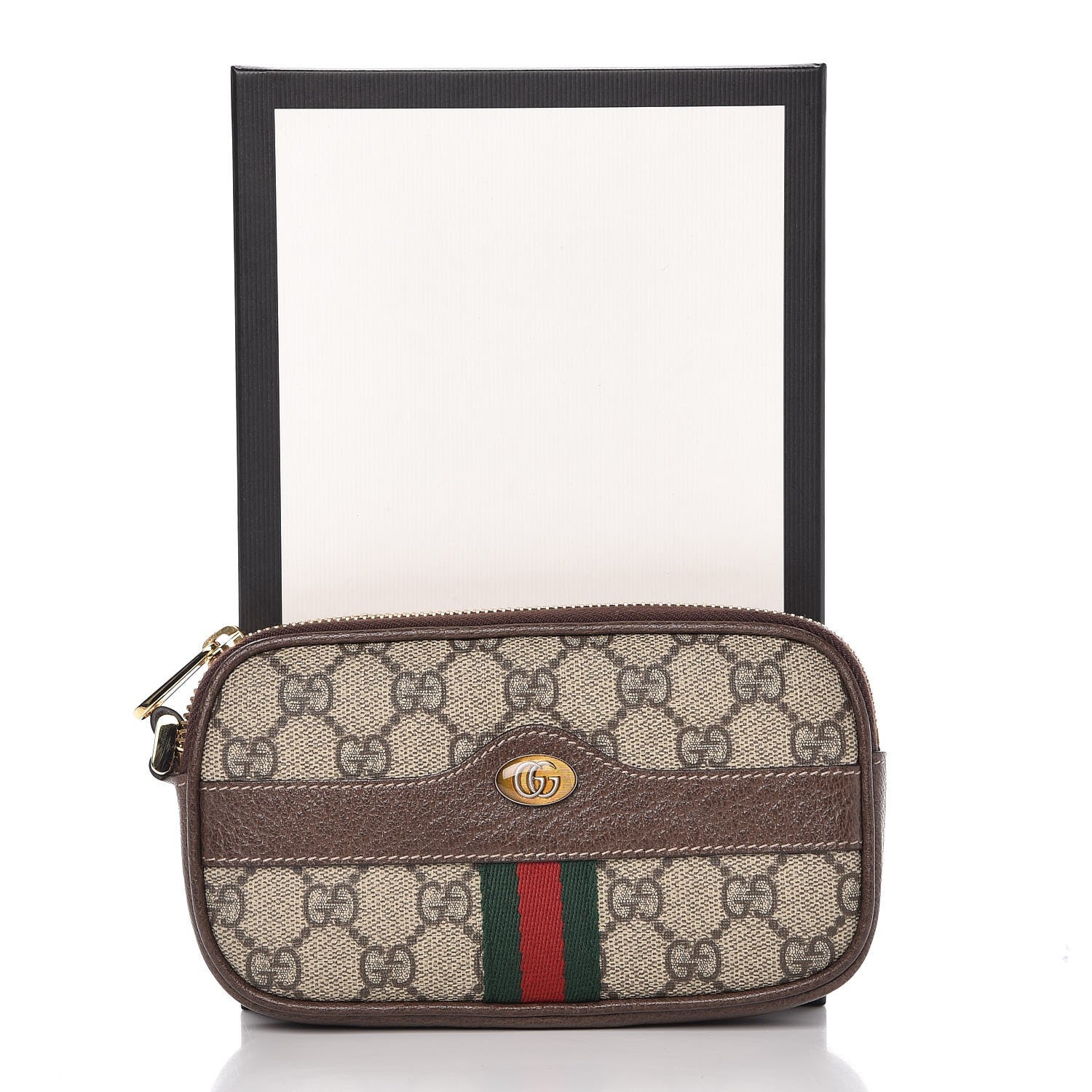 Gucci GG Supreme Monogram Ophidia Phone Case Wristlet Brown 8 of 8