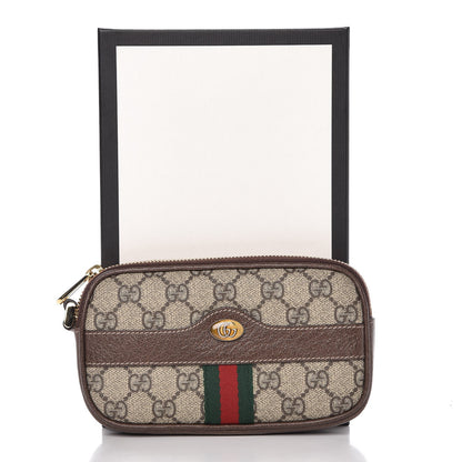 Gucci GG Supreme Monogram Ophidia Phone Case Wristlet Brown 8 of 8
