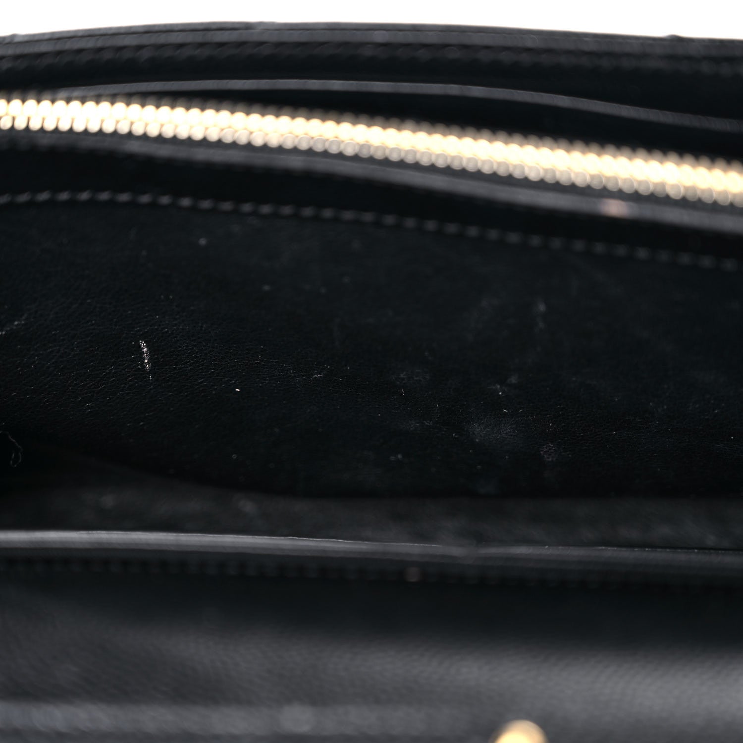 Saint Laurent Grain De Poudre Matelasse Chevron Monogram Chain Wallet Black 16 of 23