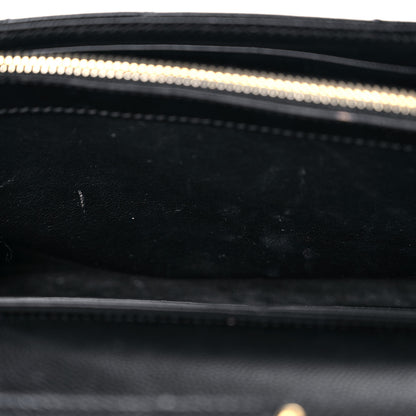 Saint Laurent Grain De Poudre Matelasse Chevron Monogram Chain Wallet Black 16 of 23