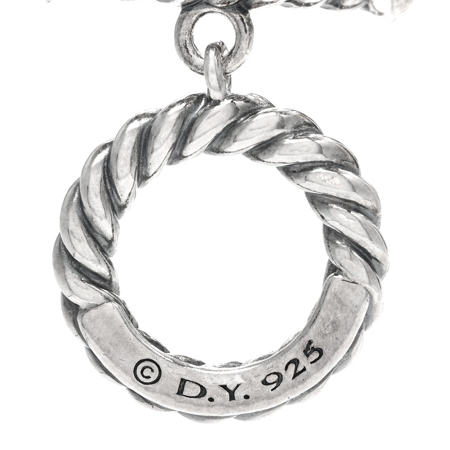 David Yurman Sterling Silver Diamond Tahitian Cultured Pearl Quatrefoil Mutli Row Bracelet 3 of 3