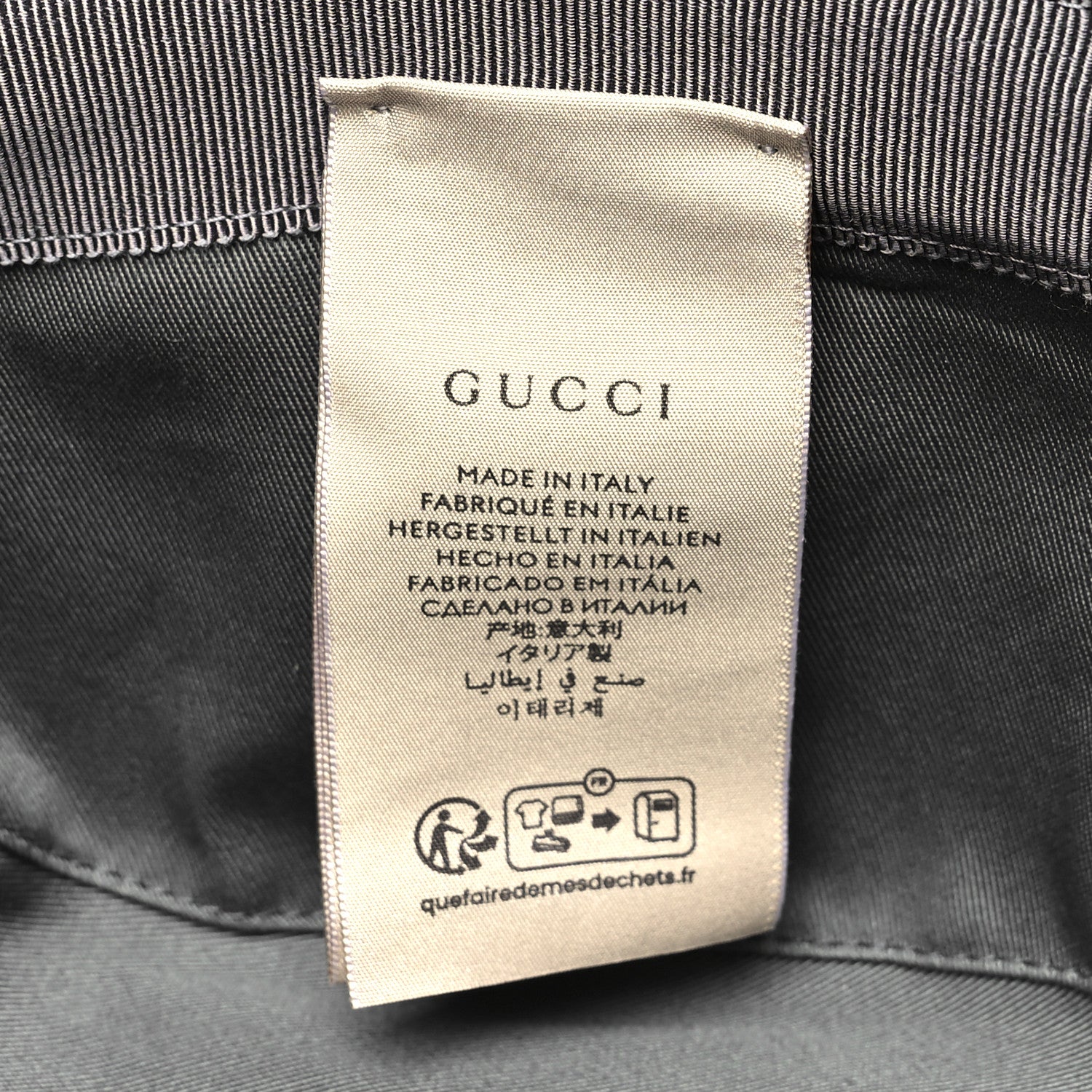Gucci GG Supreme Monogram Textured Dollar Calfskin GG Blackie Fedora Hat S Grey Black Graphite 9 of 9