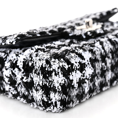 Chanel Sequin Mini Houndstooth Rectangular Flap Black White 9 of 11