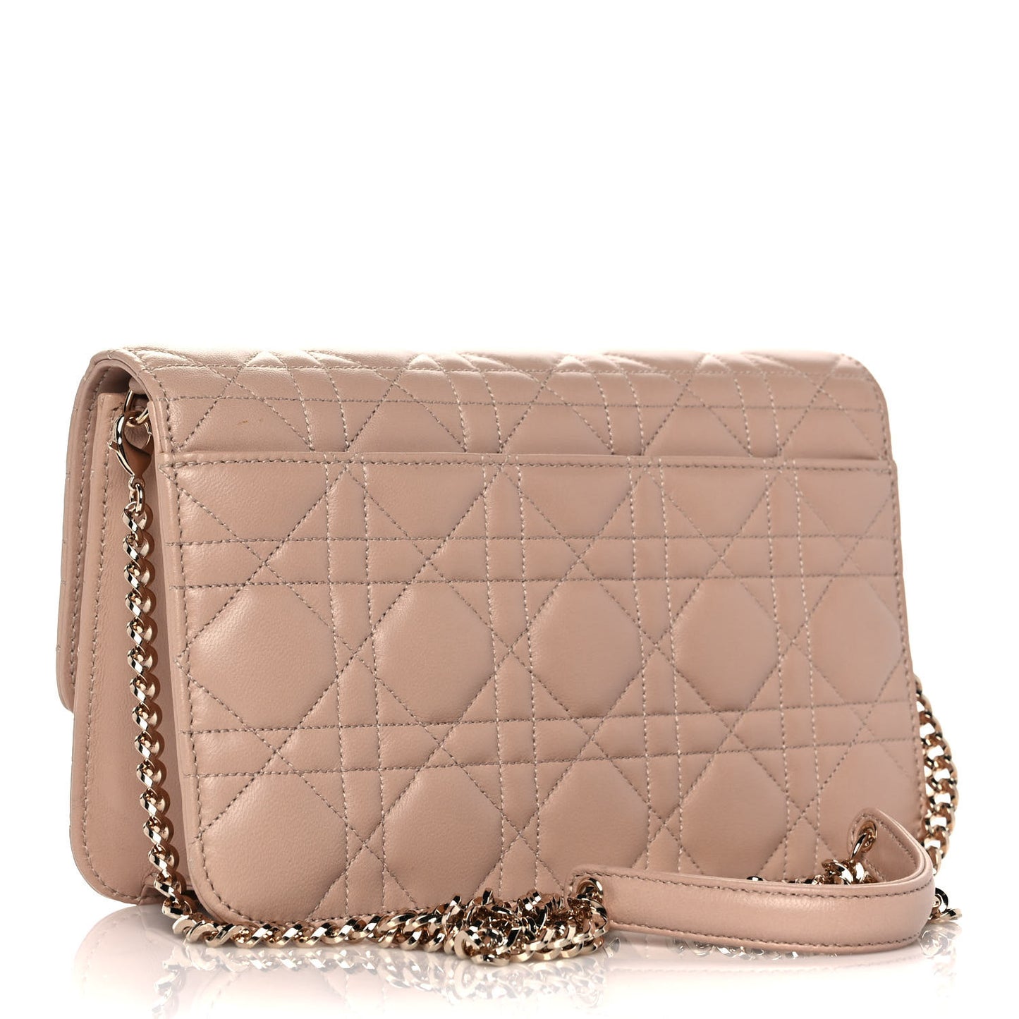 Lambskin Cannage Miss Dior Promenade Pouch Beige