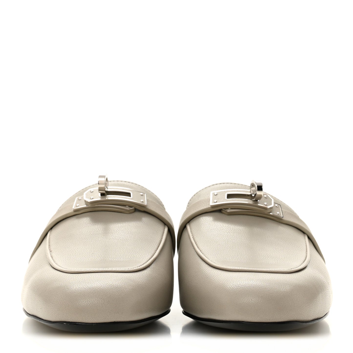 Calfskin Oz Mules 37 Beige Galet