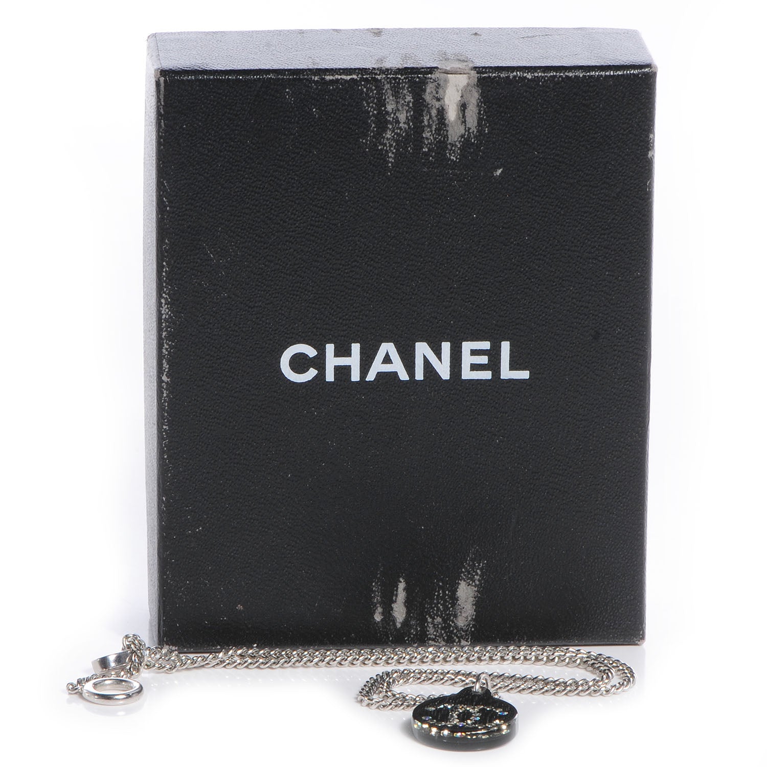 Chanel Resin Crystal CC Necklace Black 6 of 6