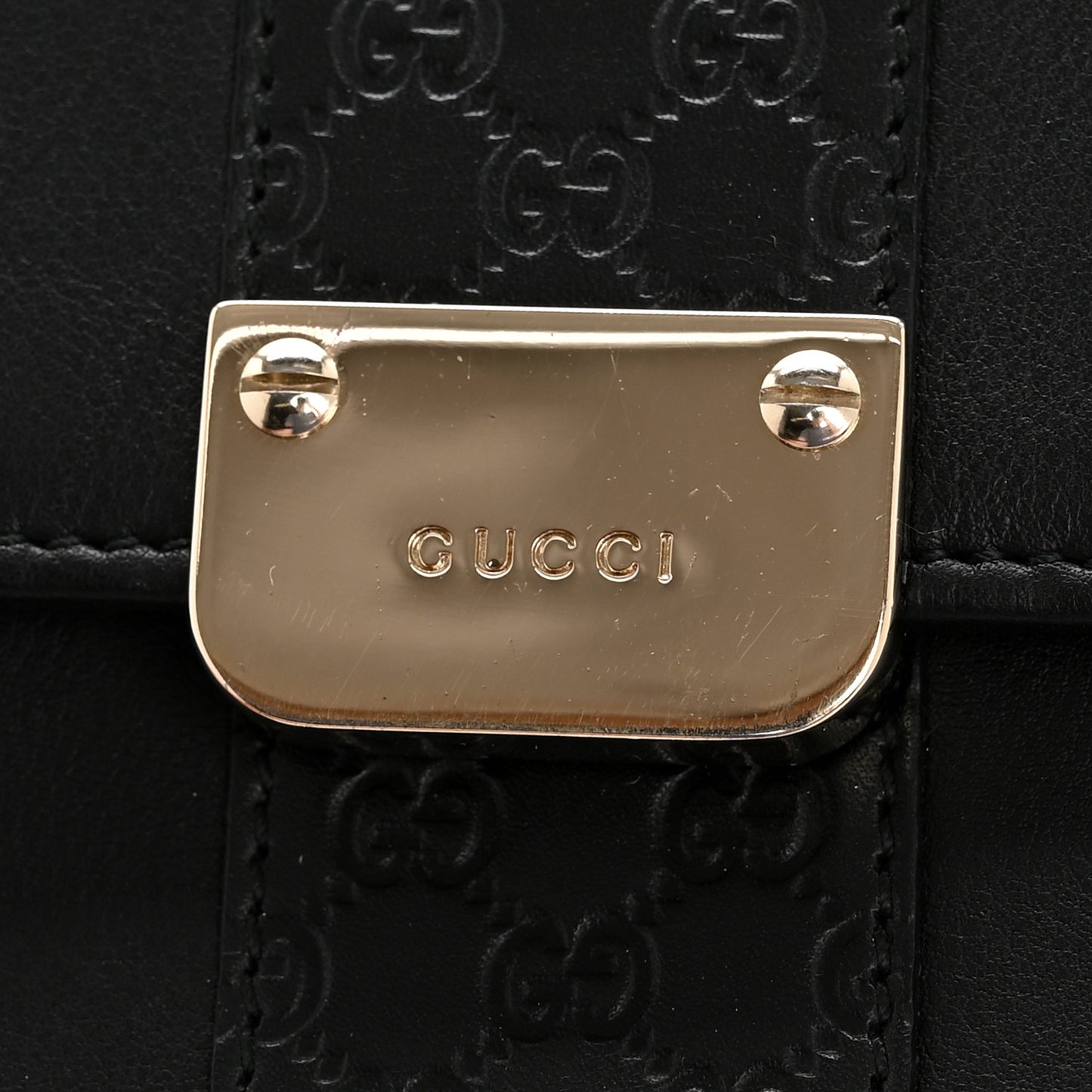 Microguccissima Calfskin GG Continental Wallet Black
