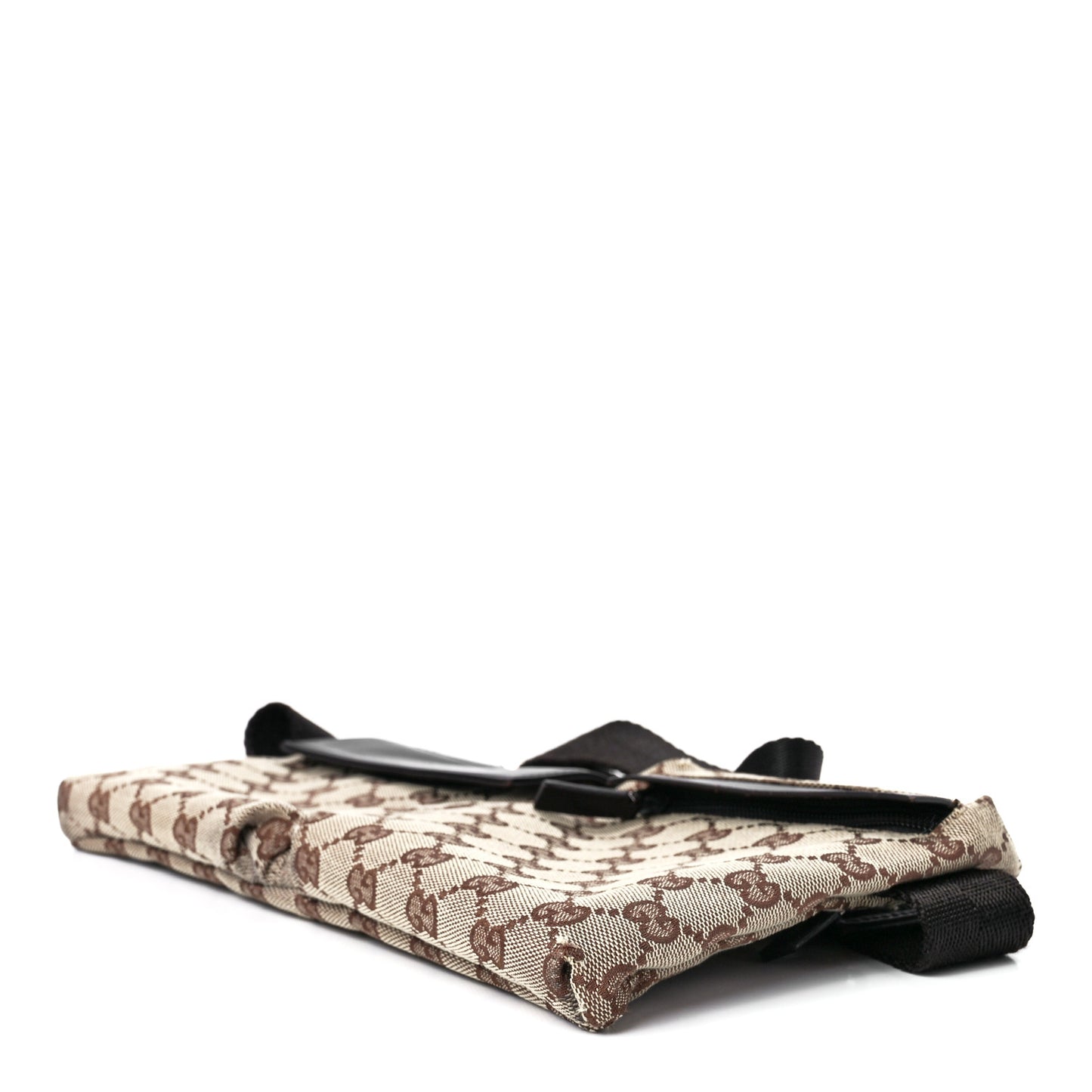 GG Monogram Double Pocket Belt Bag Dark Brown