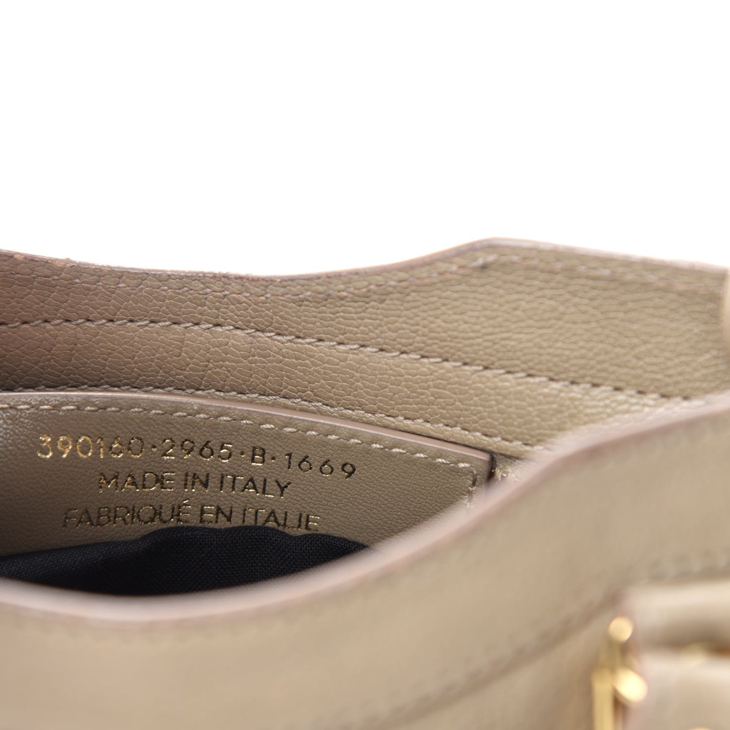 Chevre Gold Metallic Edge Hardware Mini City Beige Latte