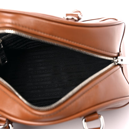 Prada Soft Calfskin Monochrome Bowling Bag Cognac 5 of 11