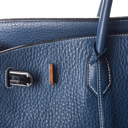 Hermes Taurillon Clemence Birkin 40 Bleu Thalassa 22 of 31