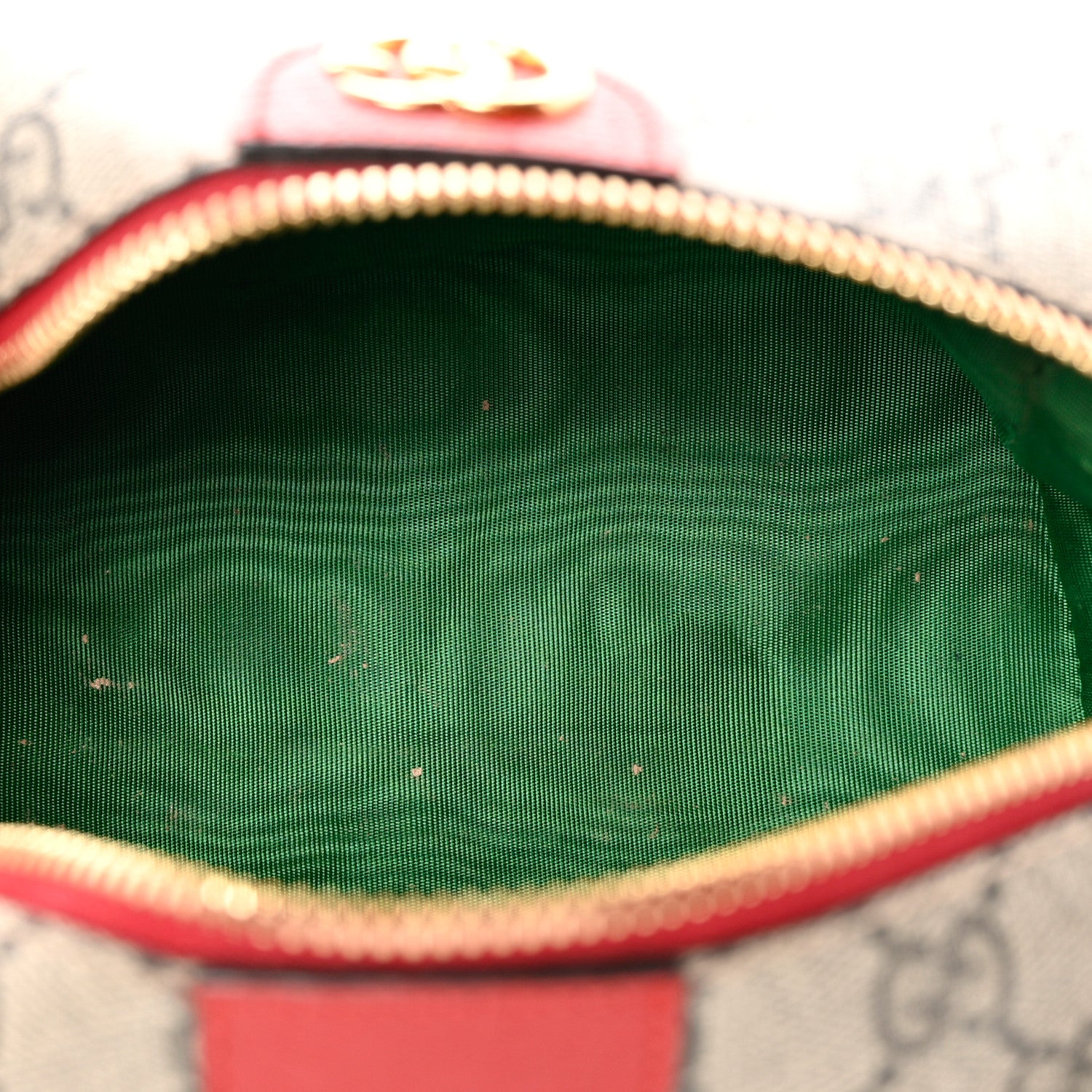 Gucci Soft GG Supreme Monogram Calfskin Medium Ophidia Cosmetic Case Beige Ebony Hibiscus Red 5 of 8