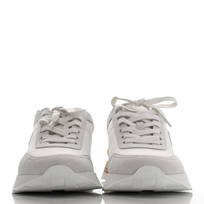 Hermes Technical Canvas Calfskin Womens Drive Sneakers 38 White 2 of 10