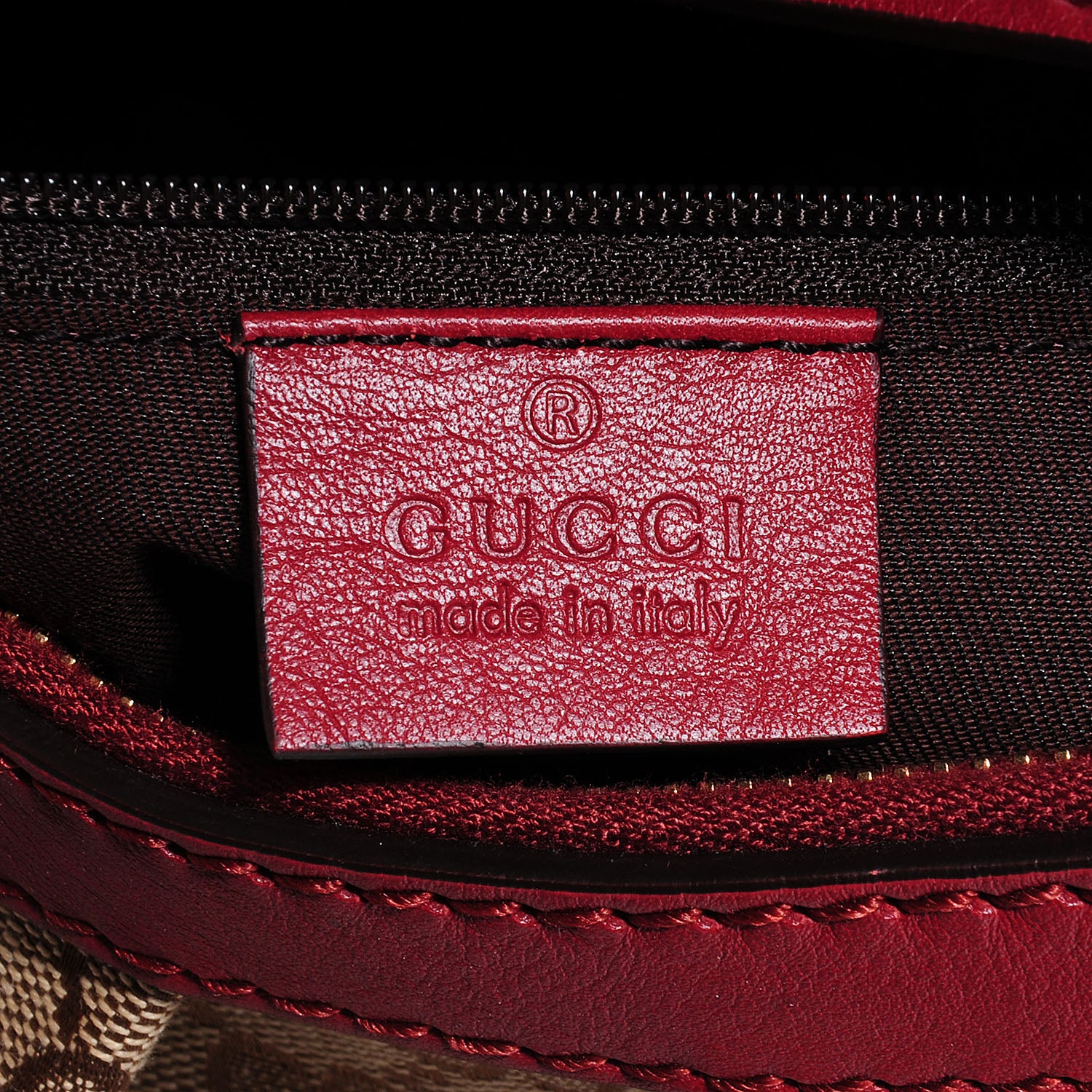 Gucci Monogram Medium Sukey Hobo Red 10 of 11