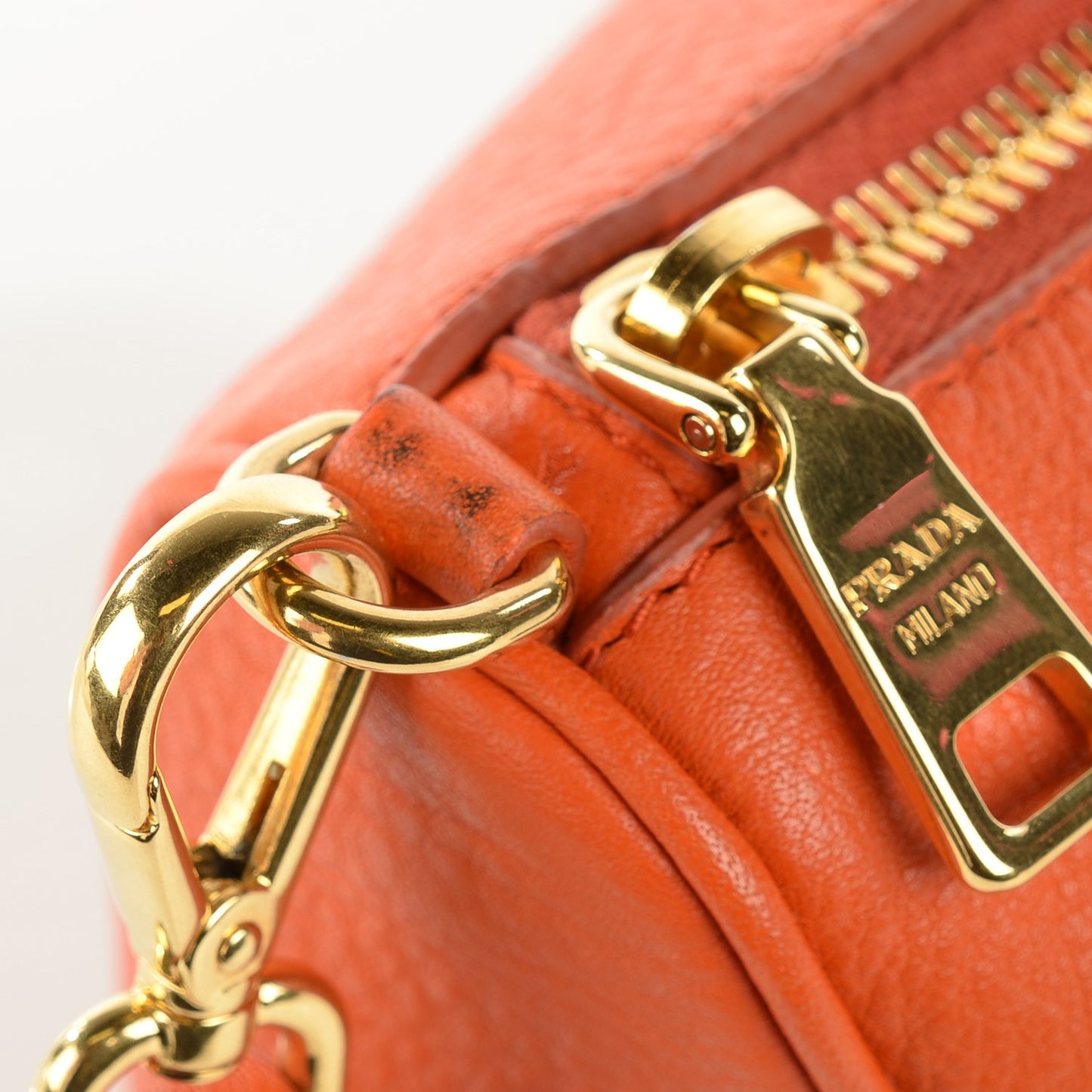 Vitello Daino Mini Shoulder Bag Papaya