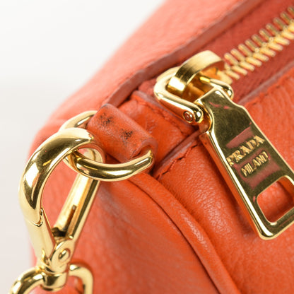 Prada Vitello Daino Mini Shoulder Bag Papaya 7 of 11