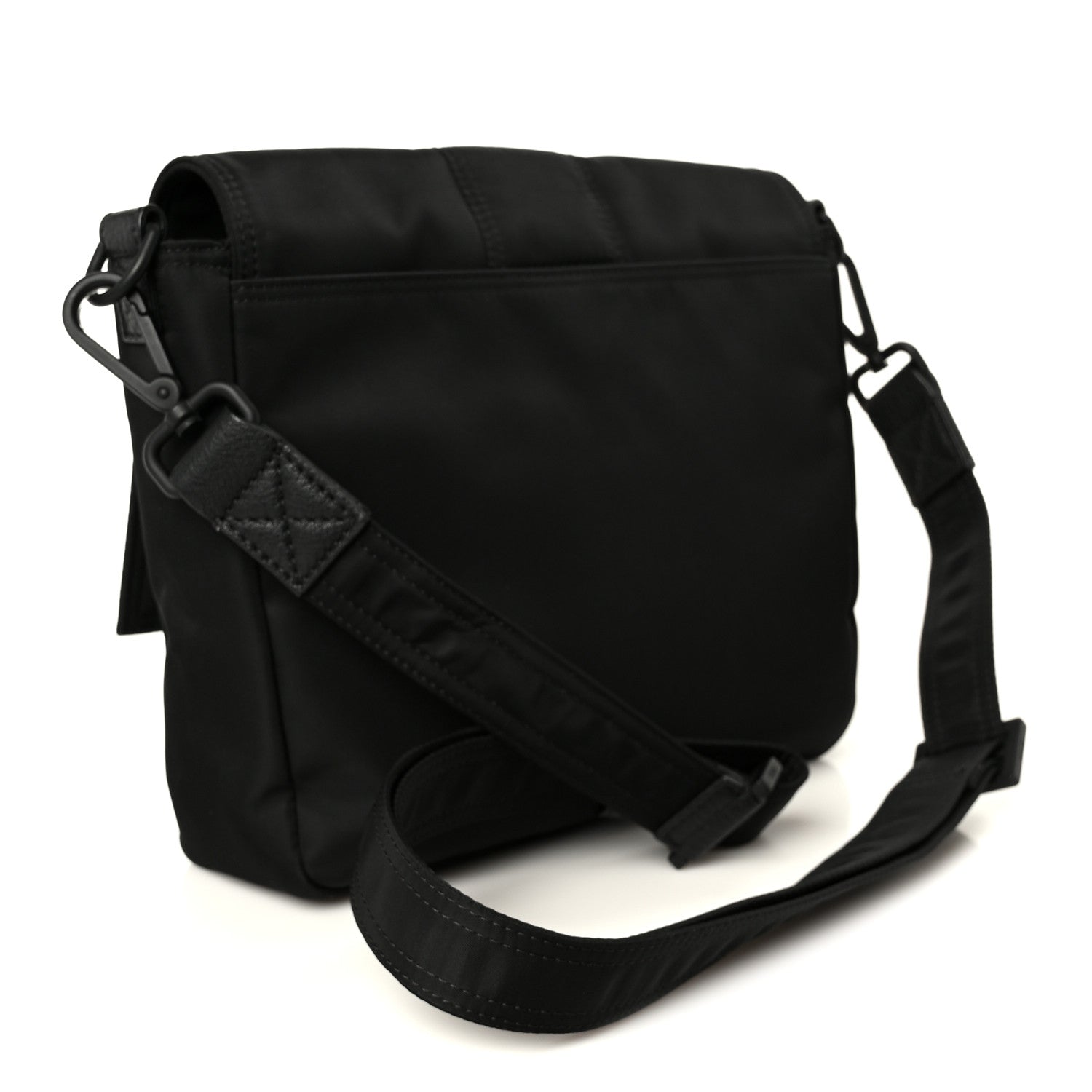 Fendi Econyl Nylon Cuoio Romano Monochrome Medium Baguette Messenger Bag Black 3 of 12