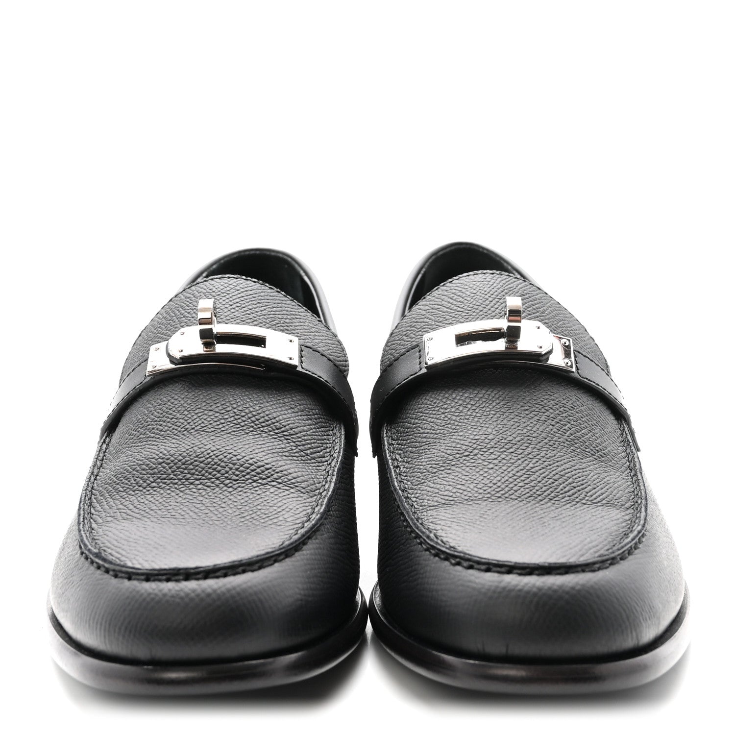 Hermes Epsom Womens Destin Loafer 37 Black 3 of 10
