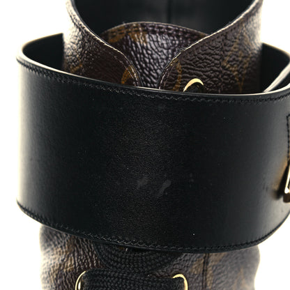 Louis Vuitton Monogram Calfskin Wonderland Flat Ranger Boots 40 Black 9 of 10