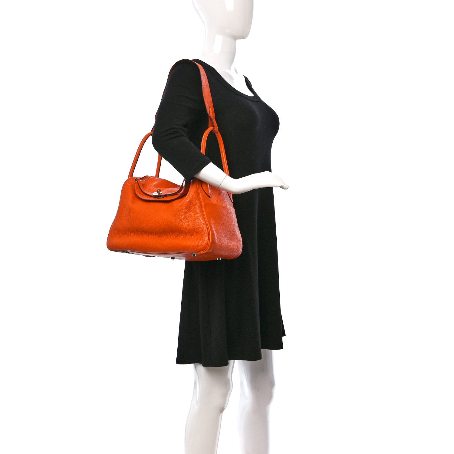 Hermes Taurillon Clemence Lindy 34 Orange 2 of 14
