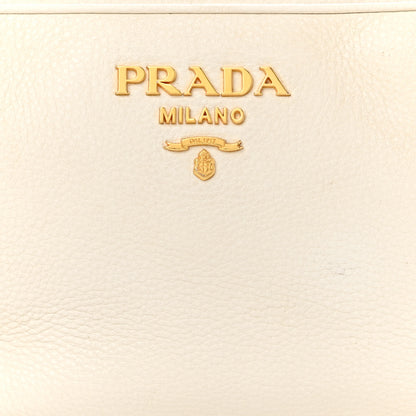 Prada Vitello Daino Medium Double Zip Shoulder Bag White 9 of 14