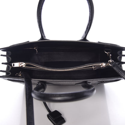 Saint Laurent Calfskin Crocodile Embossed Small Sac de Jour Black 6 of 12