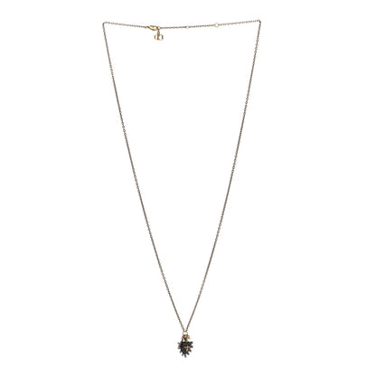 Christian Dior Resin Crystal Pearl Star Bee Necklace Aged Gold Black 3 of 6