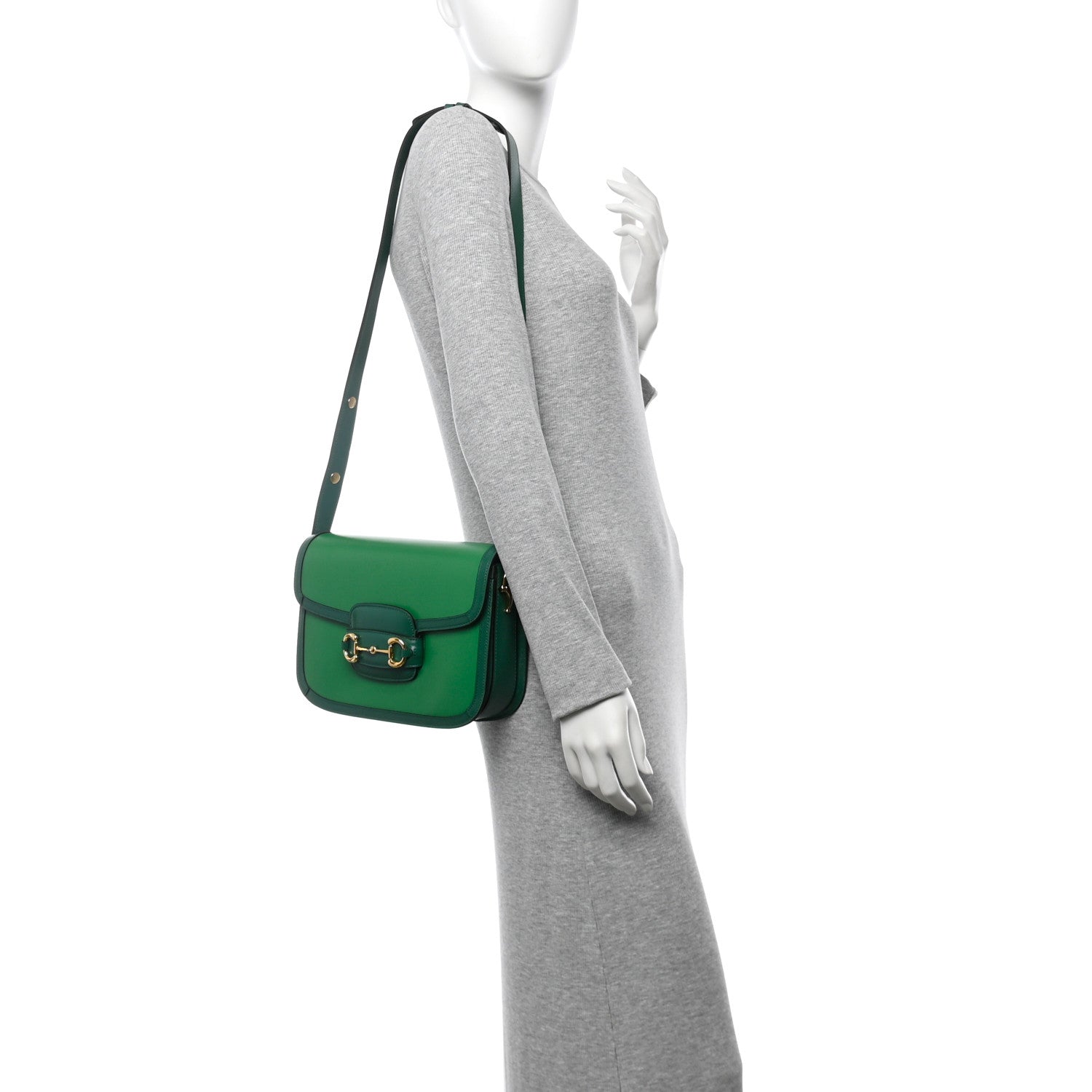 Gucci Azalea Calfskin Horsebit 1955 Shoulder Bag New Shamarock Emerald 2 of 10