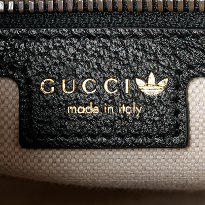 Gucci X ADIDAS Crystal Vintage Monogram Textured Dollar Calfskin Web Trefoil Logo Small Messenger Bag Hibiscus Red Off White Black 6 of 11