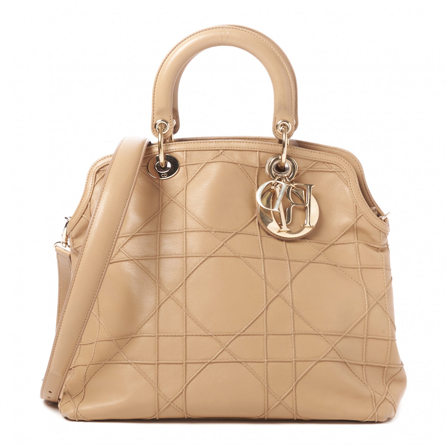 Lambskin Cannage Granville Polochon Beige