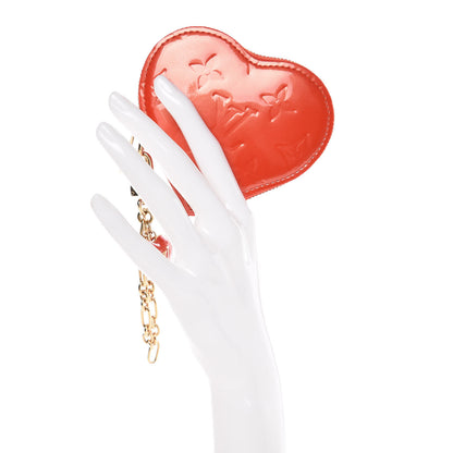 Louis Vuitton Vernis Heart Coin Purse Orange Sunset 2 of 8