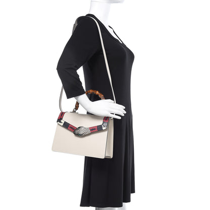 Gucci Calfskin Snakeskin Small Lilith Top Handle Bag White 1 of 10