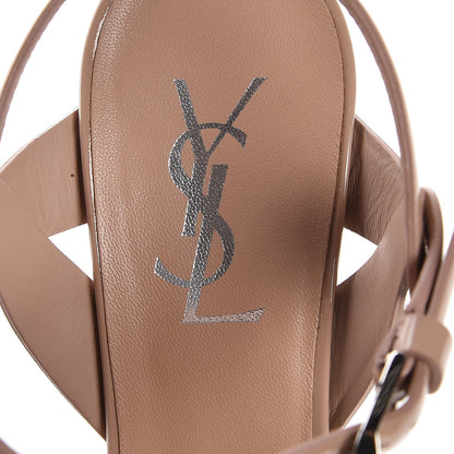 Saint Laurent Patent Tribute 75 Platform Sandals 37.5 Dark Nude 7 of 7