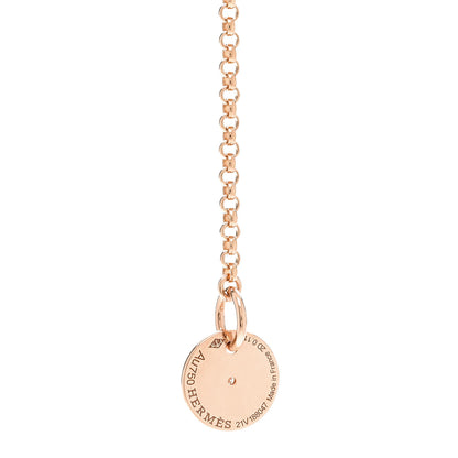 Hermes 18K Rose Gold Diamond Gambade Necklace 4 of 5