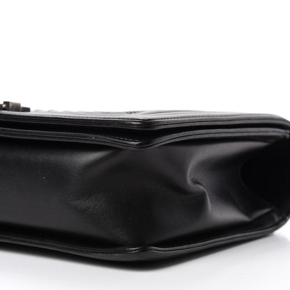 Chanel Calfskin Chevron Quilted New Medium Boy Flap Black 7 of 10