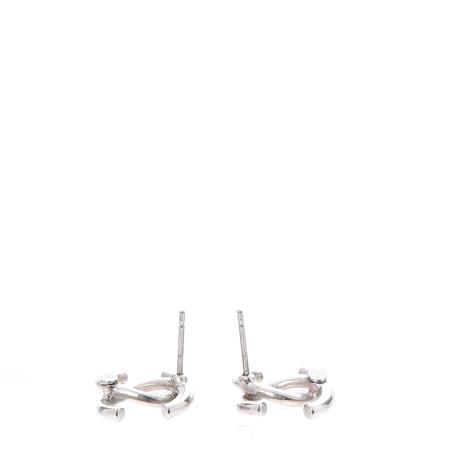 Baguette Crystal CC Earrings Silver Blue