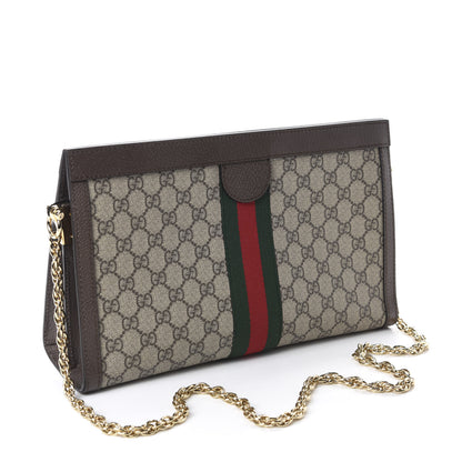 Gucci GG Supreme Monogram Web Medium Ophidia Chain Shoulder Bag Brown 3 of 11