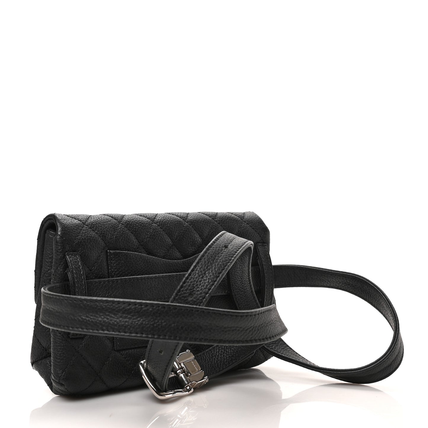 Grained Calfskin Quilted 2.55 Reissue Flap Belt Bag Clutch Black