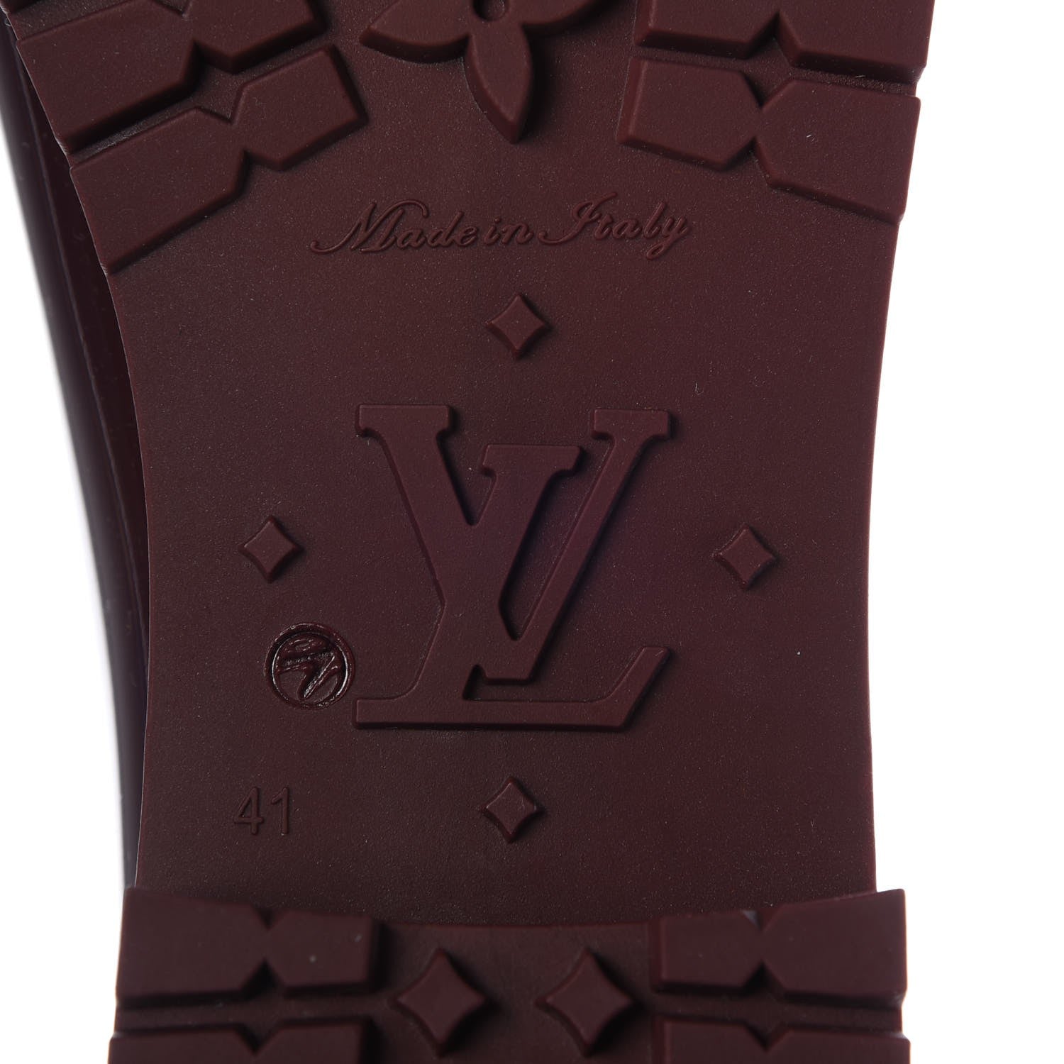 Louis Vuitton Rubber Embossed Monogram Splash Rain Boots 41 Burgundy 6 of 7