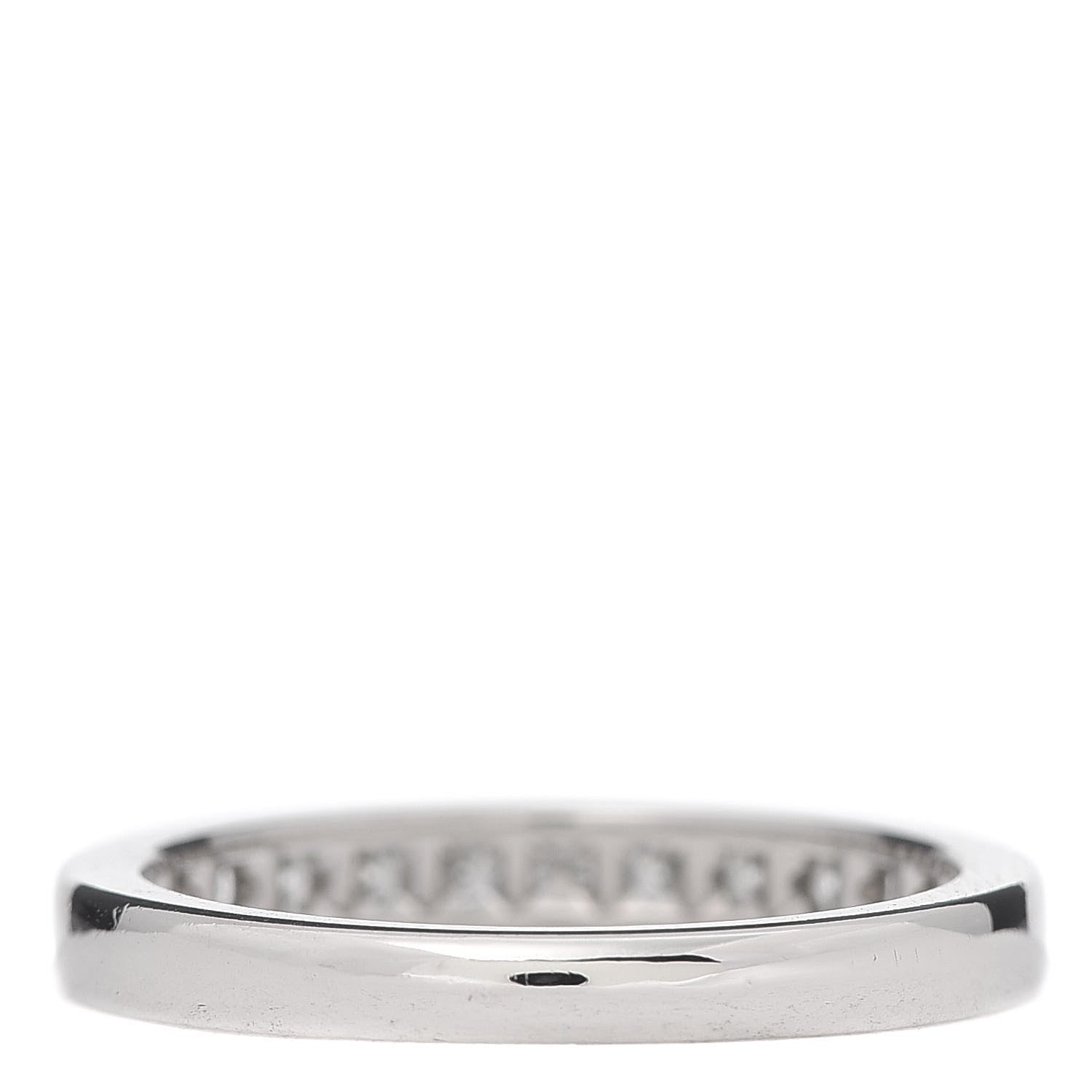 Tiffany Platinum Diamond 3mm Half Circle Wedding Band Ring 56 7.5 3 of 4