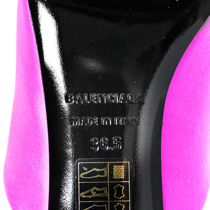 Balenciaga Satin Pointed Toe Knife 40mm Mules 36.5 Rose Fuchsia 7 of 8