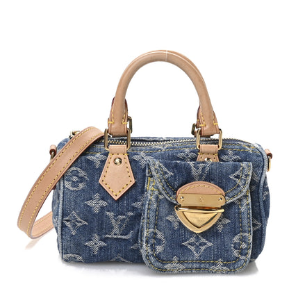 Louis Vuitton Monogram Denim Nano Speedy Blue 1 of 10