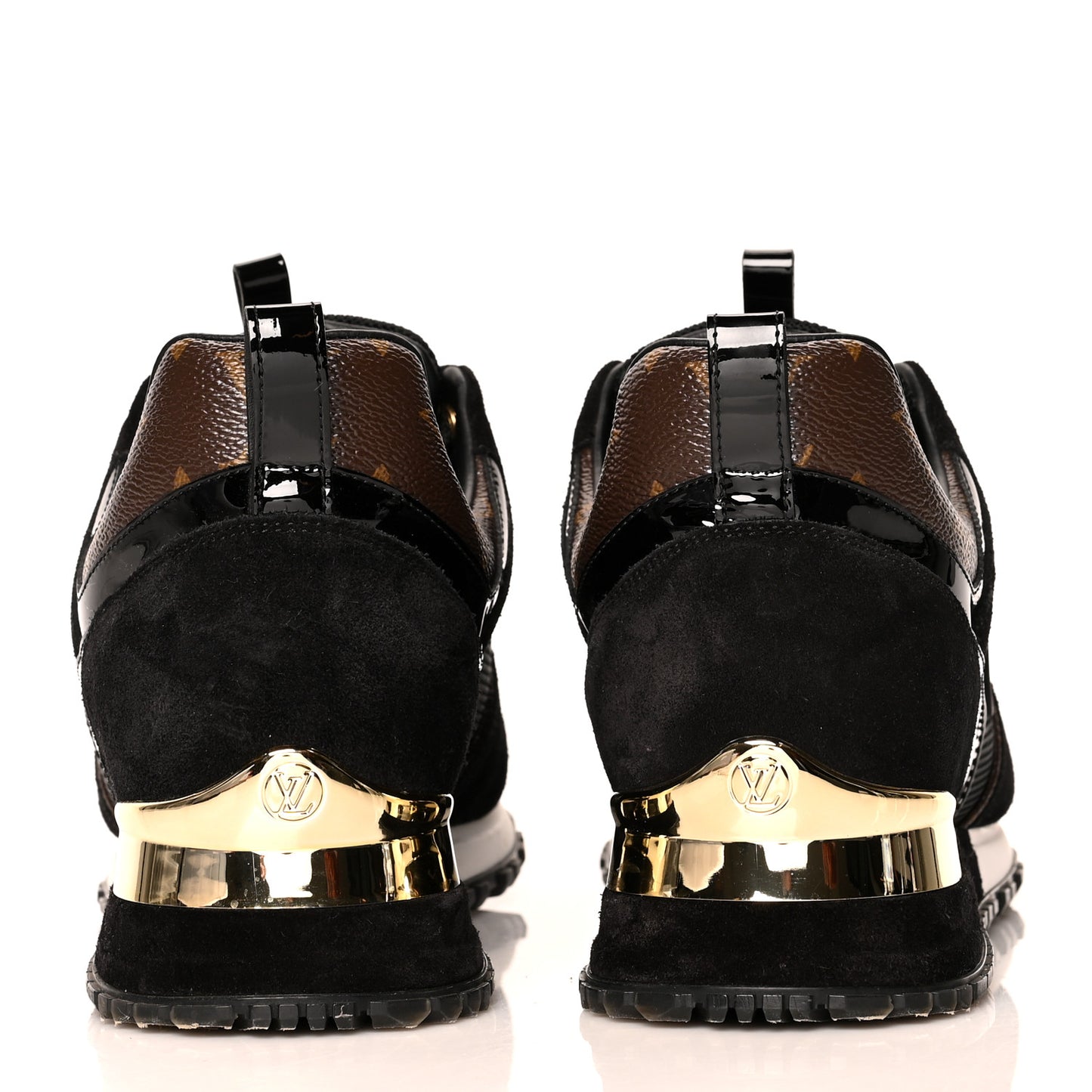 Suede Monogram Run Away Sneakers 38 Black