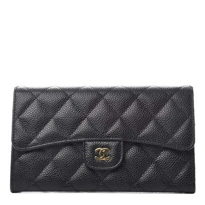 Chanel Caviar Quilted Large Flap Wallet Black 1 of 8