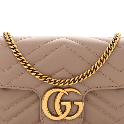 Gucci Calfskin Matelasse Super Mini GG Marmont Shoulder Bag Porcelain Rose 8 of 11