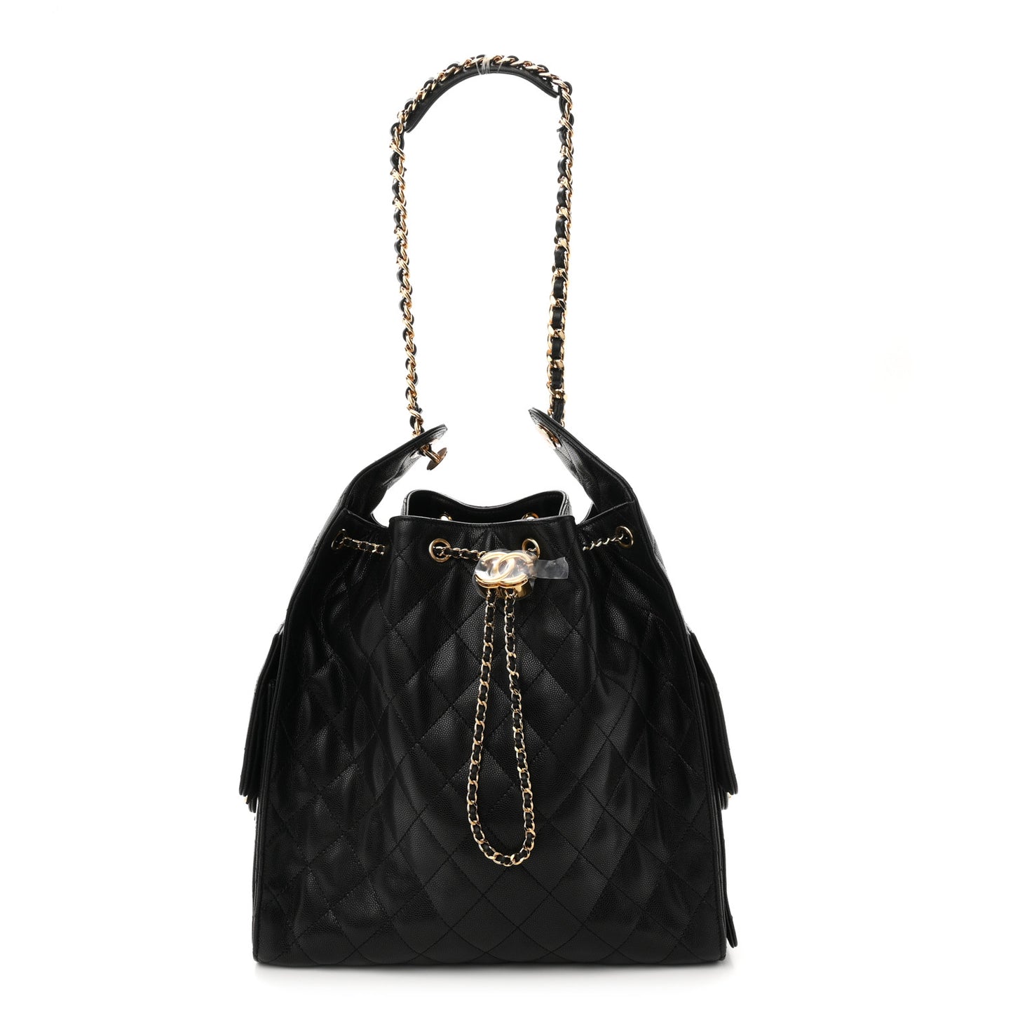 Caviar Quilted Medium Chanel 25 Handbag Black