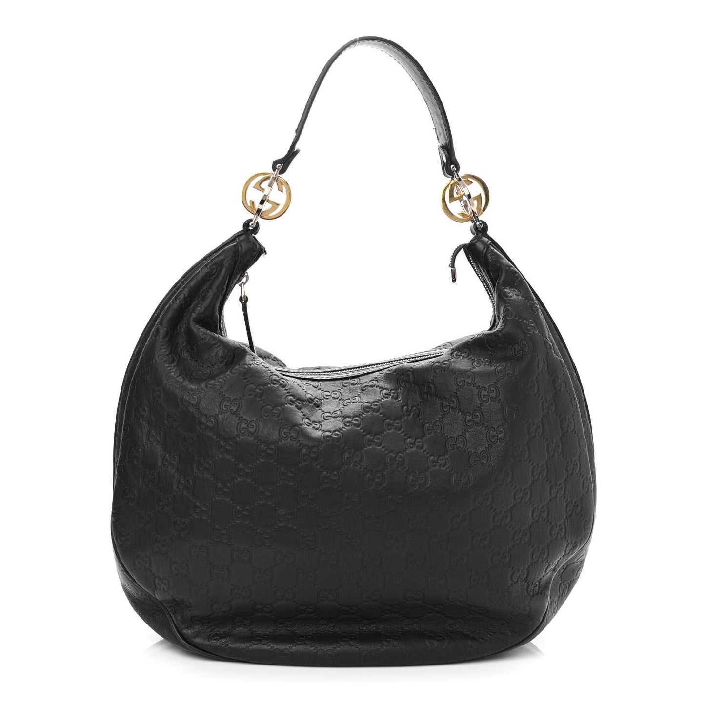 Guccissima Large GG Twins Hobo Black