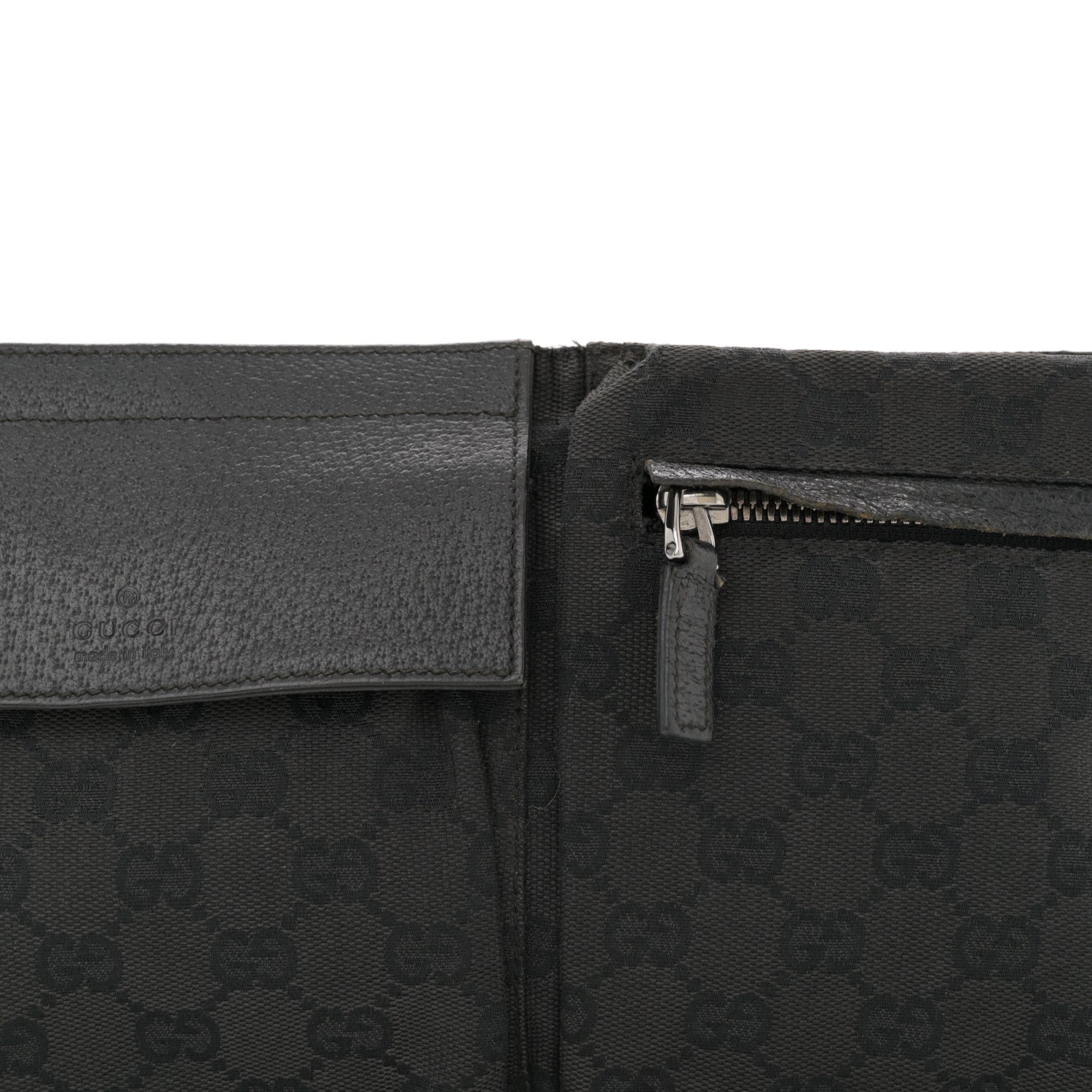 Gucci GG Monogram Double Pocket Belt Bag Black 8 of 10